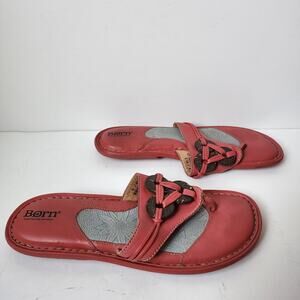 Born Thong Sandals Womens Size 9 US 40.5 EU Pink Flip Flops Leather Flat